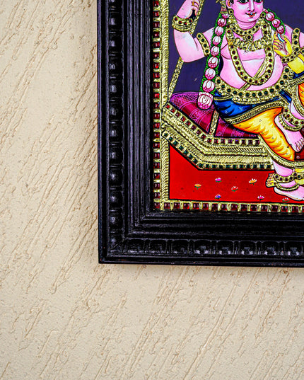 Tanjore Painting - Radha-Krishna - Flat (Gold Foil) - 15x12 inch - WL5591