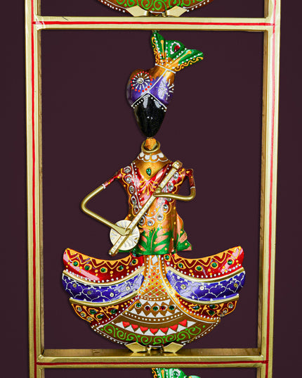 Metal Musicians Wall Hanging Panel - Gold - WL5597