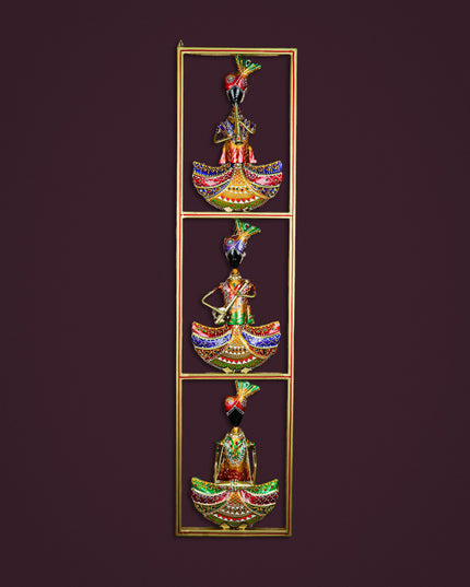 Metal Musicians Wall Hanging Panel - Gold - WL5597