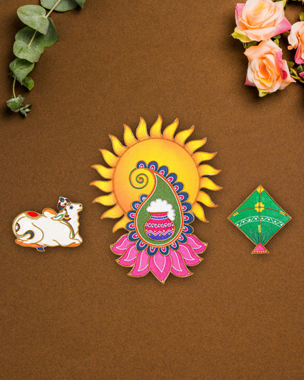 Rangoli - Sun-Kite-Cow - Set of 3 - WL5599