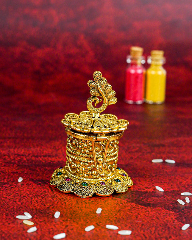 Designer Peacock Kumkum Holder - WL5609