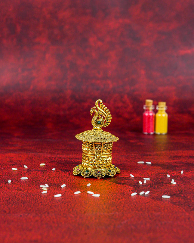 Designer Peacock Kumkum Holder - WL5610