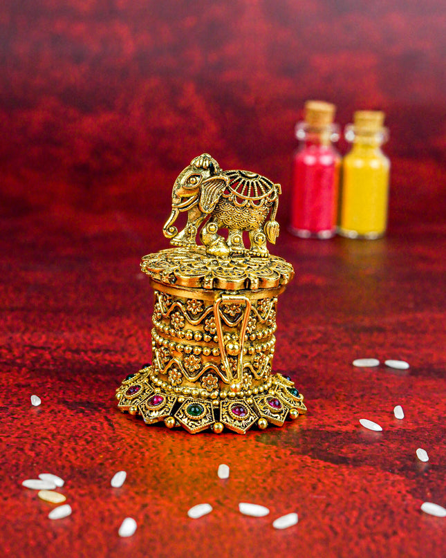 Designer Elephant Kumkum Holder - WL5612