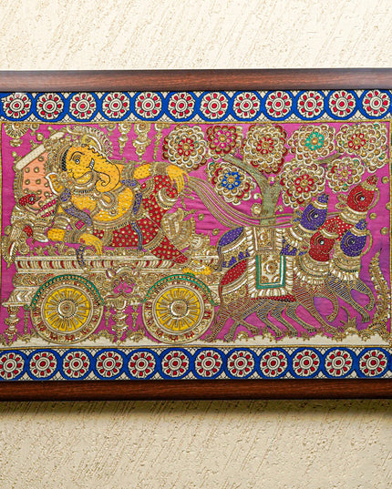 Frame: Ganesha Semi Silk Artwork - WL5616