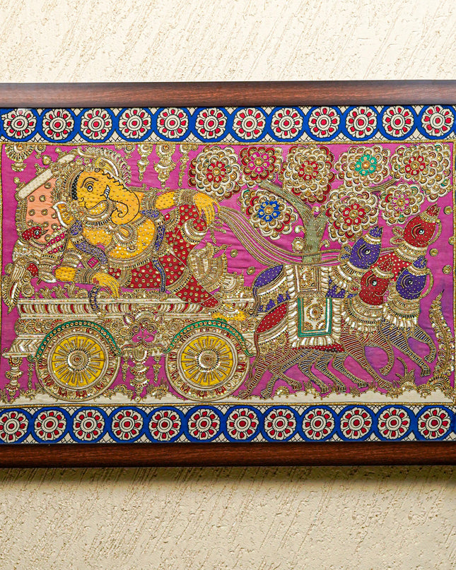 Frame: Ganesha Semi Silk Artwork - WL5616