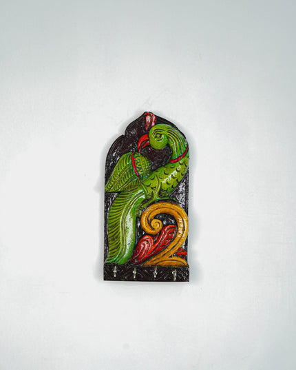 Wooden Carved Parrot Key Hanger - 12 inch - WL5619