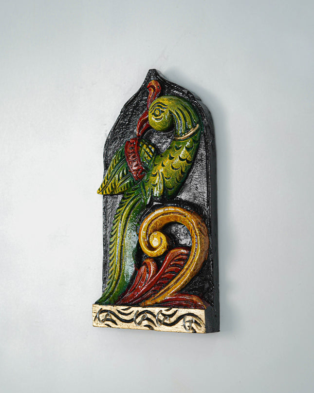 Wooden Carved Parrot Key Hanger - 12 inch - WL5619