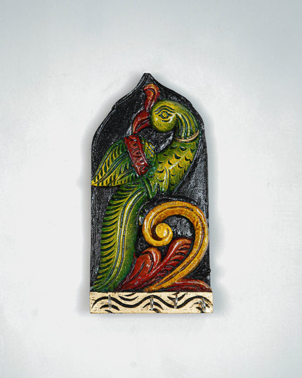 Wooden Carved Parrot Key Hanger - 12 inch - WL5619