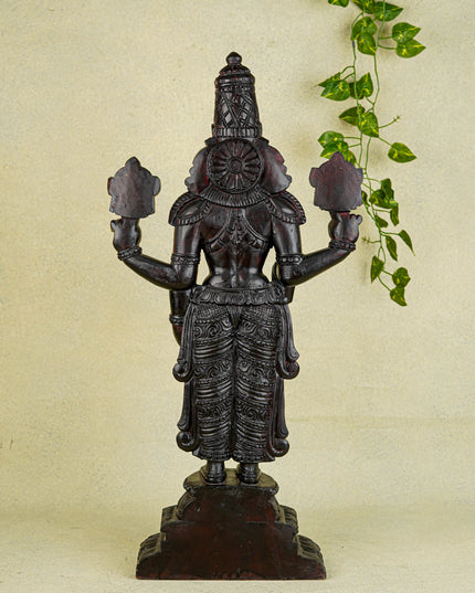 Wooden Carved Tirupathi Balaji Idol - 26 inch - WL5637