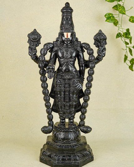 Wooden Carved Tirupathi Balaji Idol - 24 inch - WL5638