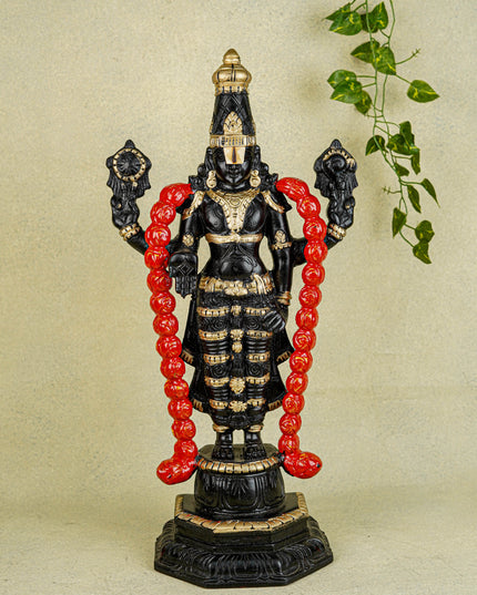Wooden Carved Tirupathi Balaji Idol - 24 inch - WL5639