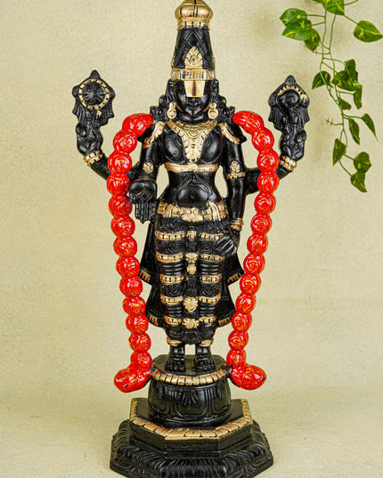 Wooden Carved Tirupathi Balaji Idol - 24 inch - WL5639