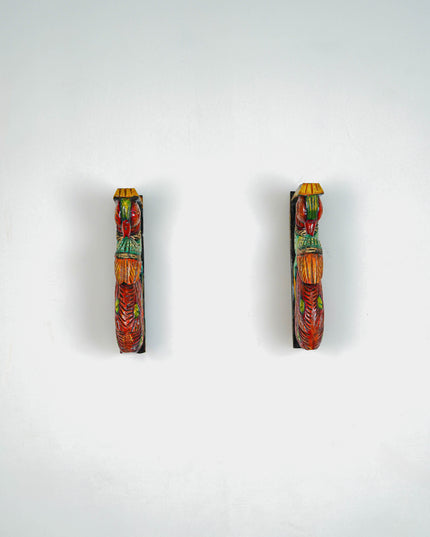 Wooden Carved Parrot Bracket - Set of 2 - WL5641