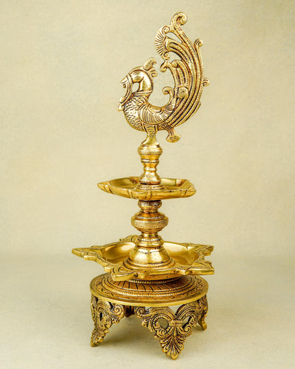 Brass Annapakshi Diya - 16 inch - WL5658