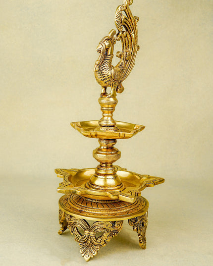 Brass Annapakshi Diya - 16 inch - WL5658