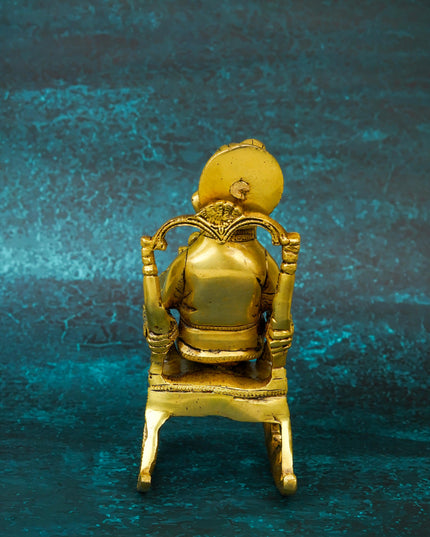 Brass Ganesha Relaxing on Chair - WL5659