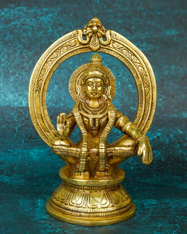 Brass Ayyapan Idol - 8 inch - WL5661