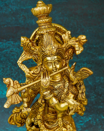 Brass Krishna Idol - 15 inch - WL5664