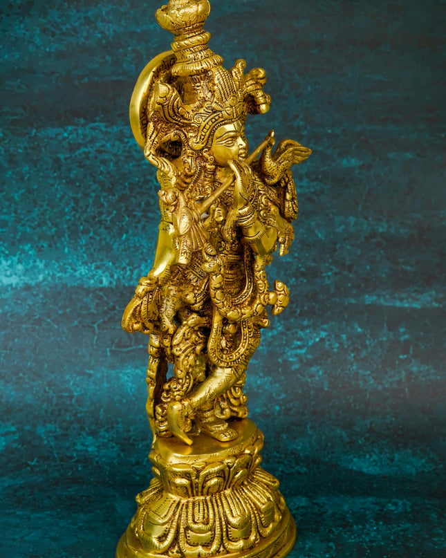 Brass Krishna Idol - 15 inch - WL5664