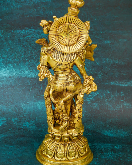 Brass Krishna Idol - 15 inch - WL5664