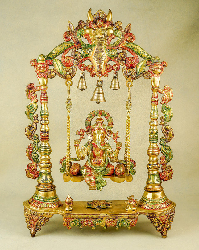 Brass Jhoola Ganesha - 25 inch - WL5668