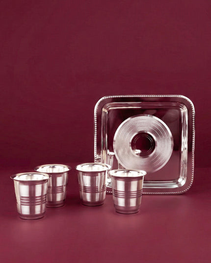 Tray with Set of 4 Glass - WL5692