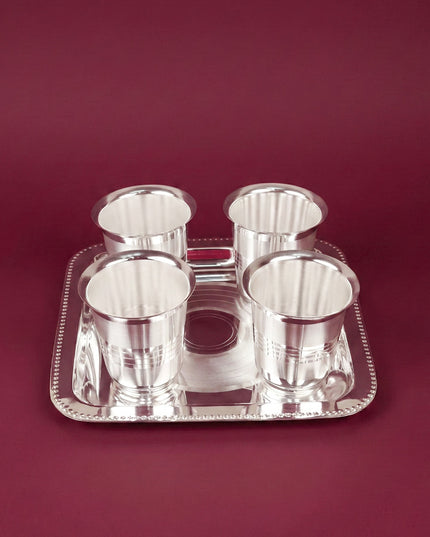 Tray with Set of 4 Glass - WL5692
