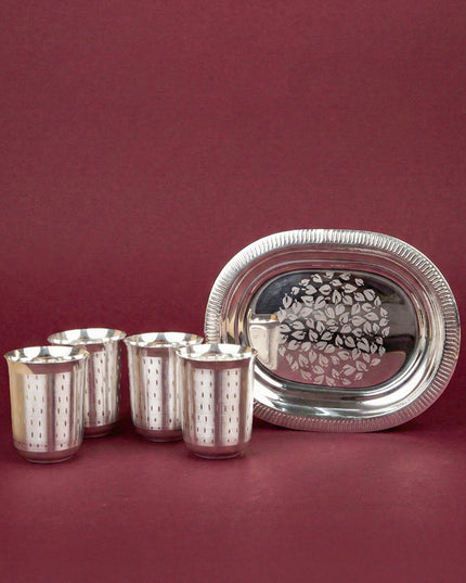 Tray with Set of 4 Glass - WL5694