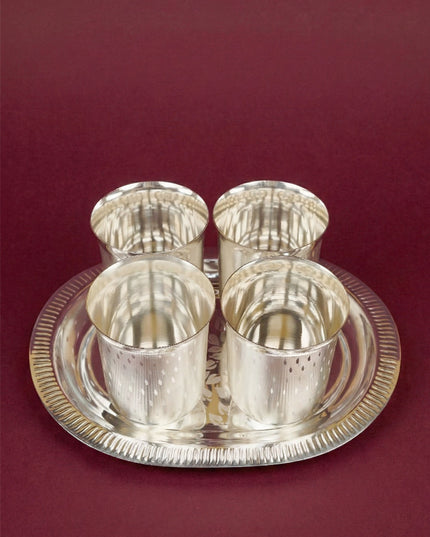 Tray with Set of 4 Glass - WL5694