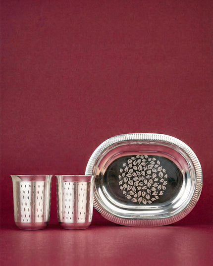 Tray with Set of 2 Glass - WL5695