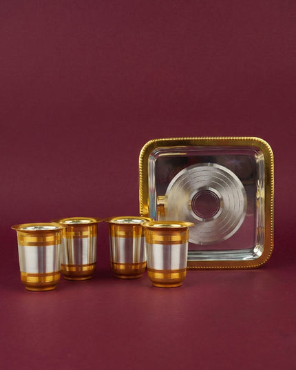 Sandwich Tray with Set of 4 Glass - WL5697