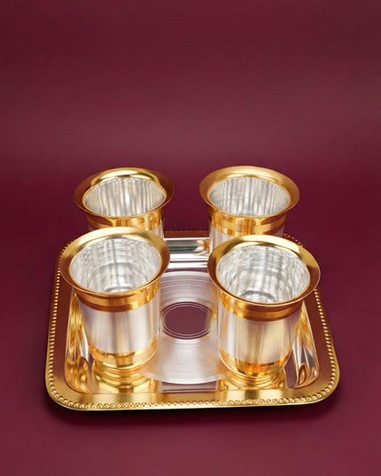 Sandwich Tray with Set of 4 Glass - WL5697