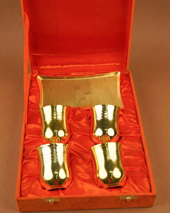 Tray with Set of 4 Glass - WL5702