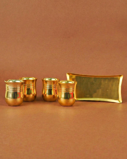 Tray with Set of 4 Glass - WL5702