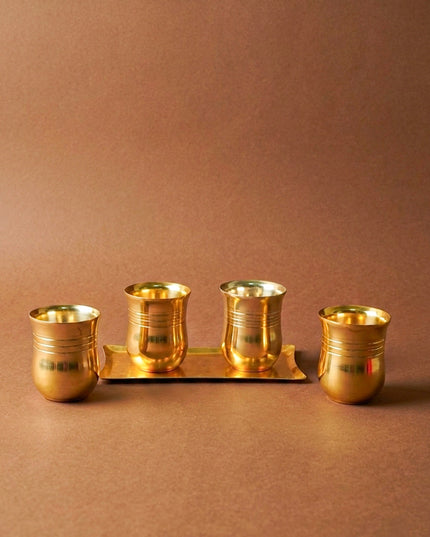 Tray with Set of 4 Glass - WL5702