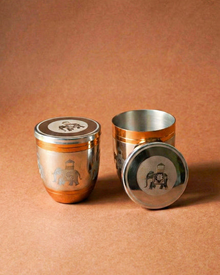 Set of 2 Glass with Lid - WL5704