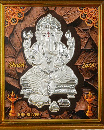 999 Silver - Ganesha Wall Hanging Frame - WL5714