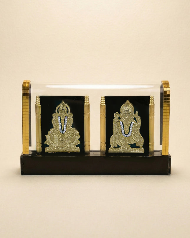 Gold Plated - Lakshmi Ganesha with Arcylic Cabinet - WL5715