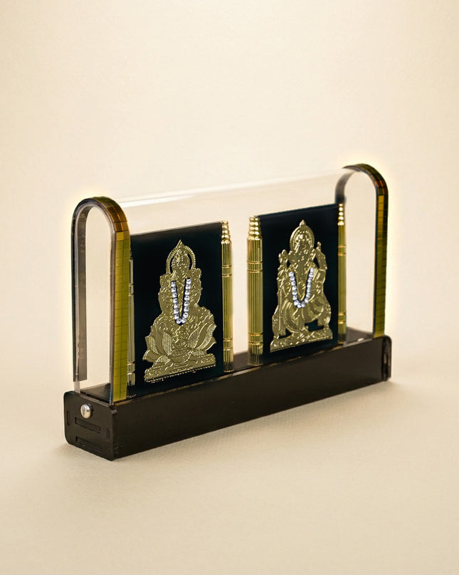 Gold Plated - Lakshmi Ganesha with Arcylic Cabinet - WL5715