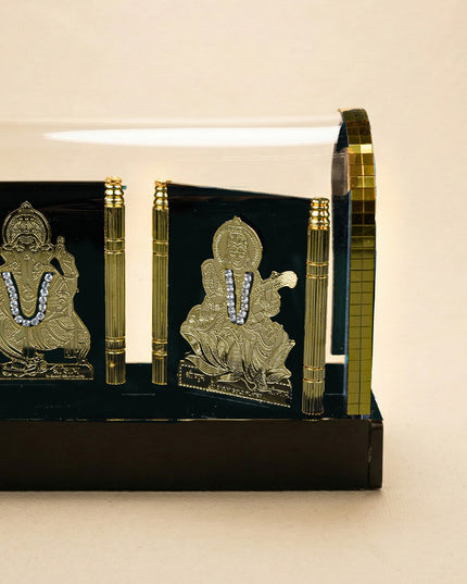 Gold Plated - Lakshmi Ganesha Saraswathi with Arcylic Cabinet - WL5716