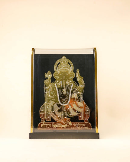 Gold Plated - Ganesha with Arcylic Cabinet - WL5719