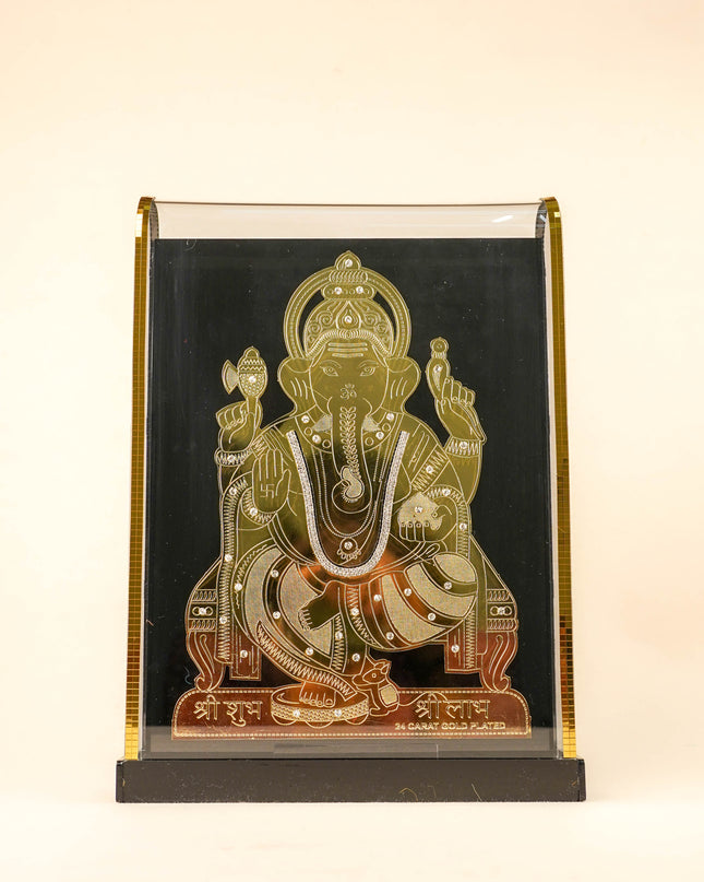 Gold Plated - Ganesha with Arcylic Cabinet - WL5719