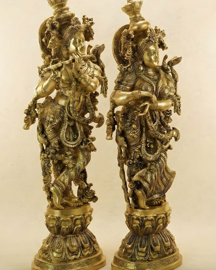 Brass Radha Krishna Idol - 30 Inch - WL5723