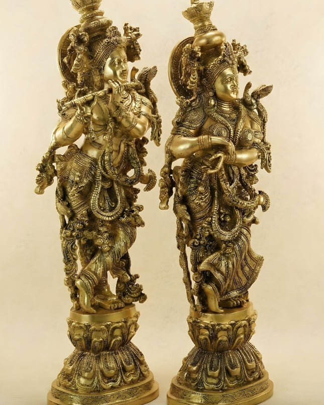 Brass Radha Krishna Idol - 30 Inch - WL5723