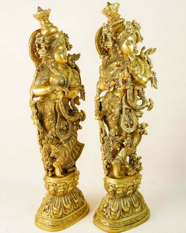 Brass Radha Krishna Idol - 28 Inch - WL5723