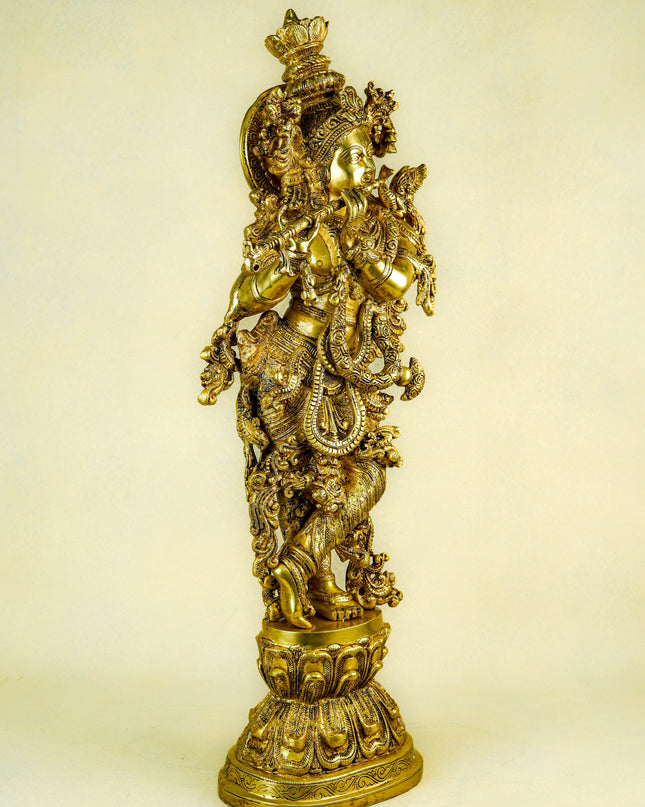 Brass Krishna Idol - 30 Inch - WL5724