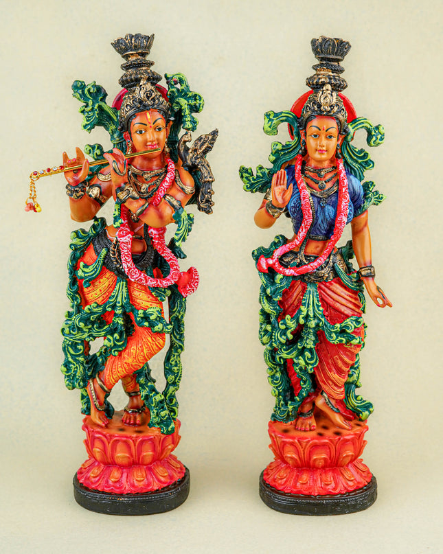 Polyresin Radha Krishna Idol - 14 inch - WL5739