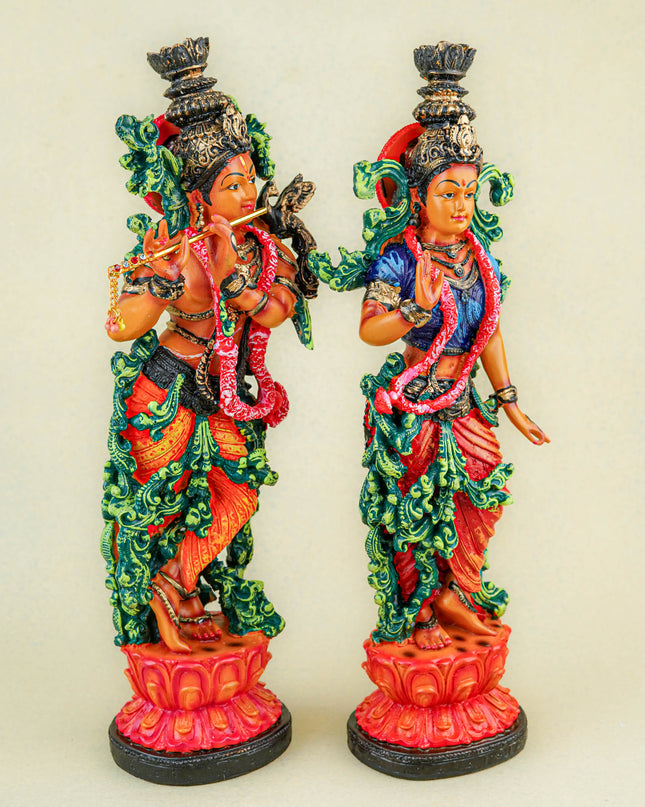 Polyresin Radha Krishna Idol - 14 inch - WL5739