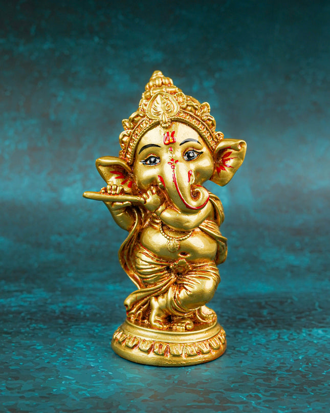 Polyresin Standing Flute Ganesha - 5 inch - WL5767