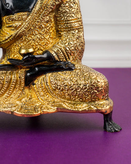Brass Buddha Idol - Black - 8 inch - WL5769